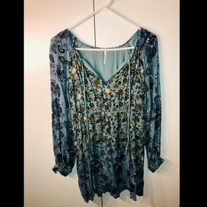 FREE PEOPLE floral tunic blouse 👚